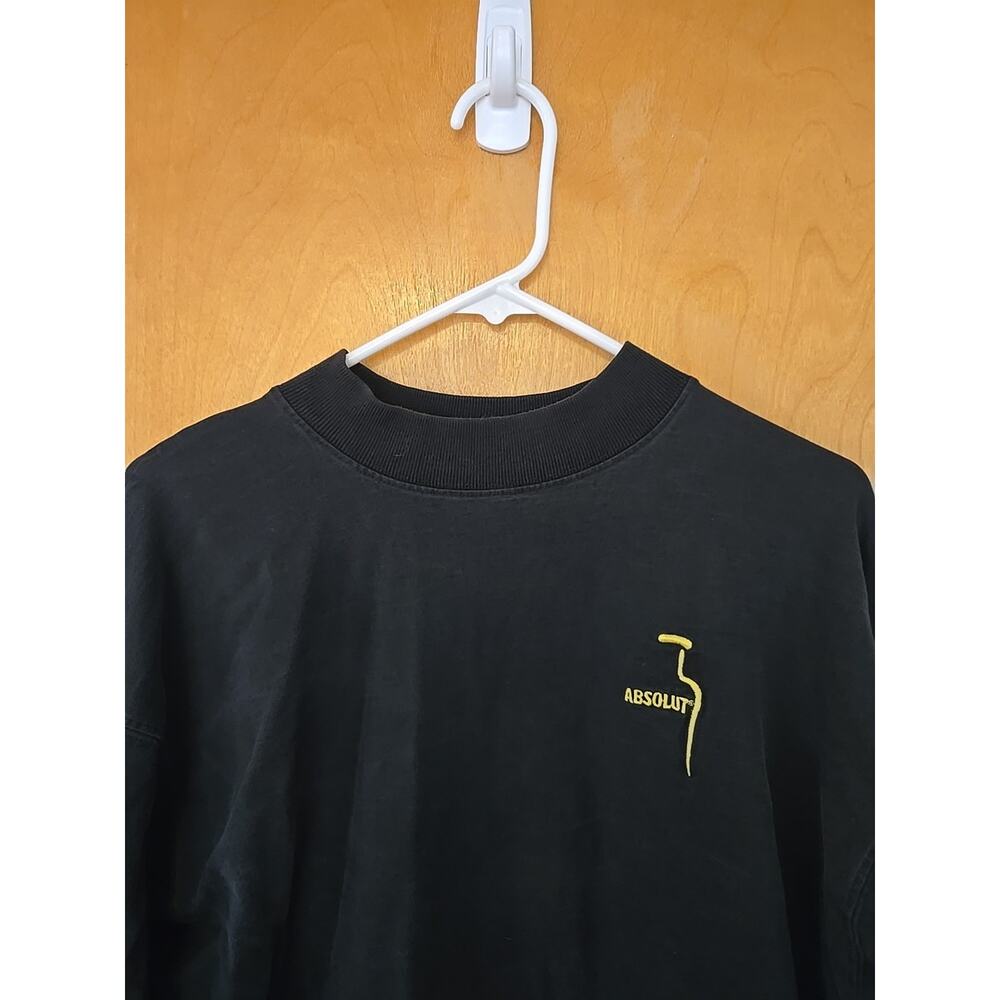 Vintage Absolut Vodka Shirt 90s Embroidery Food & Drink Tee XL Long Sleeve